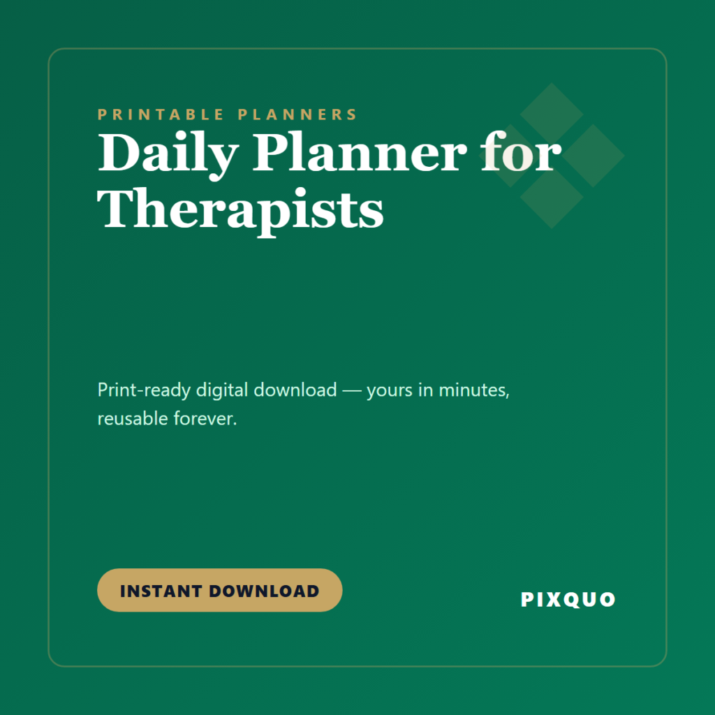 Daily Planner for Therapists — printable digital download