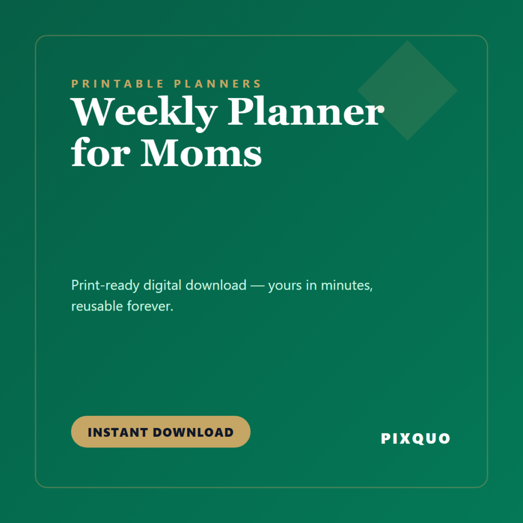 Weekly Planner for Moms — printable digital download
