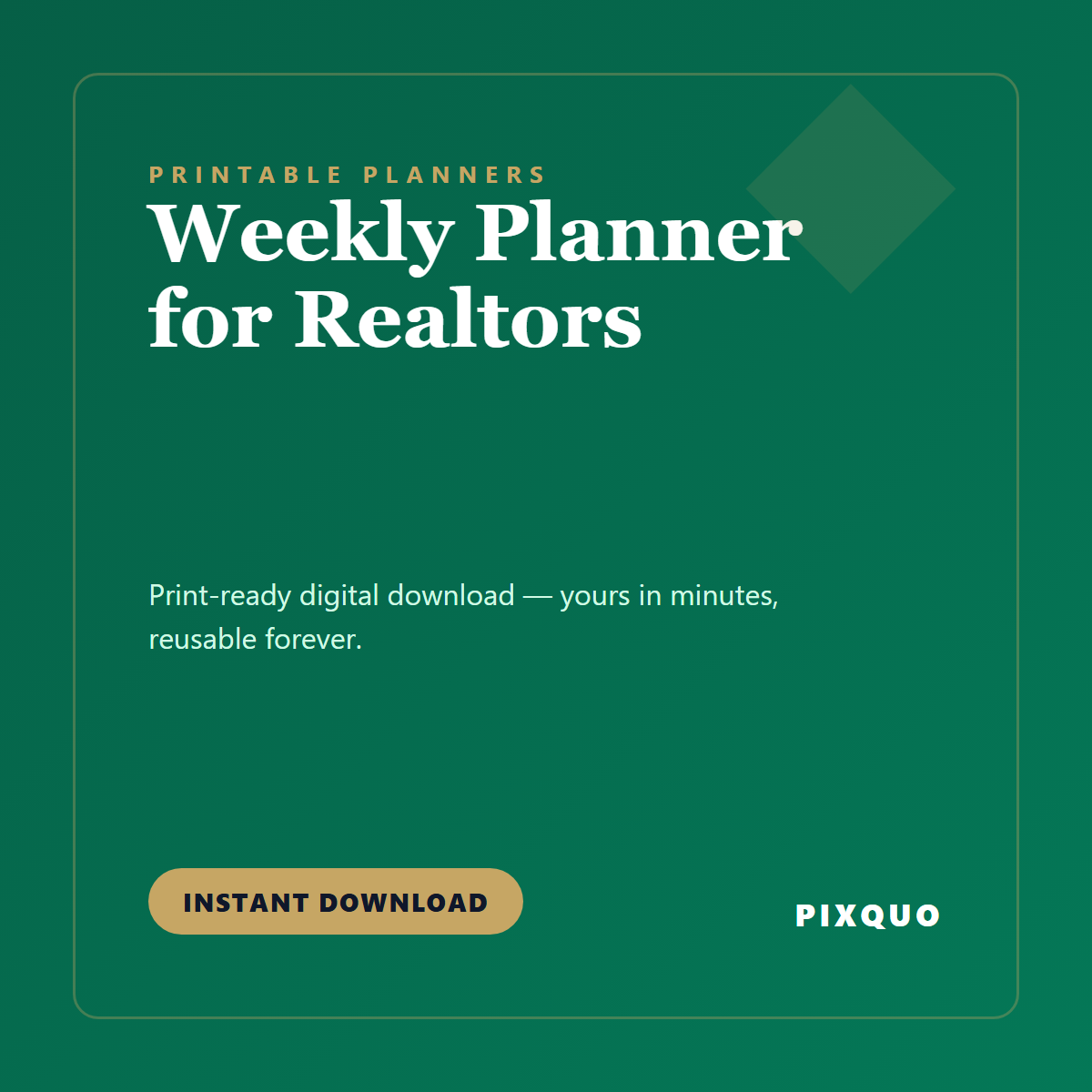 Weekly Planner for Realtors — printable digital download