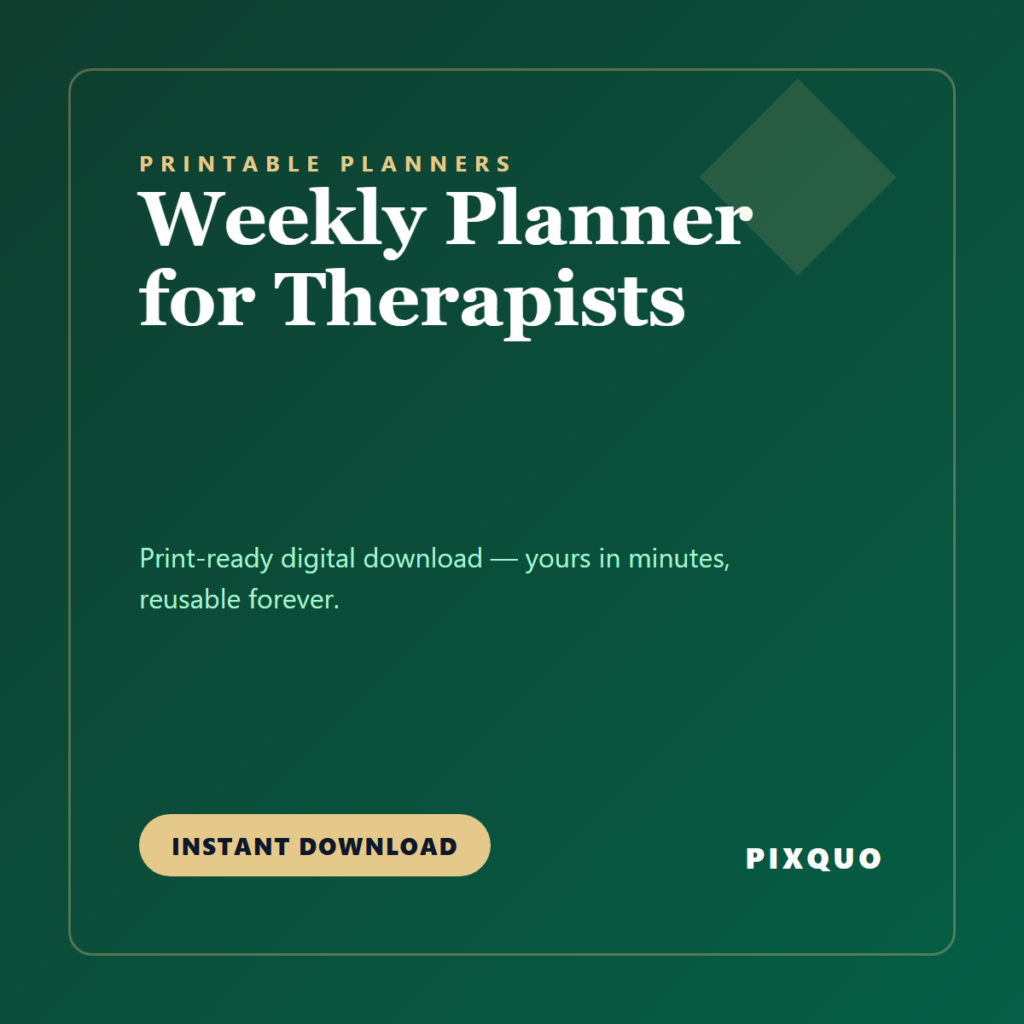 Weekly Planner for Therapists — printable digital download