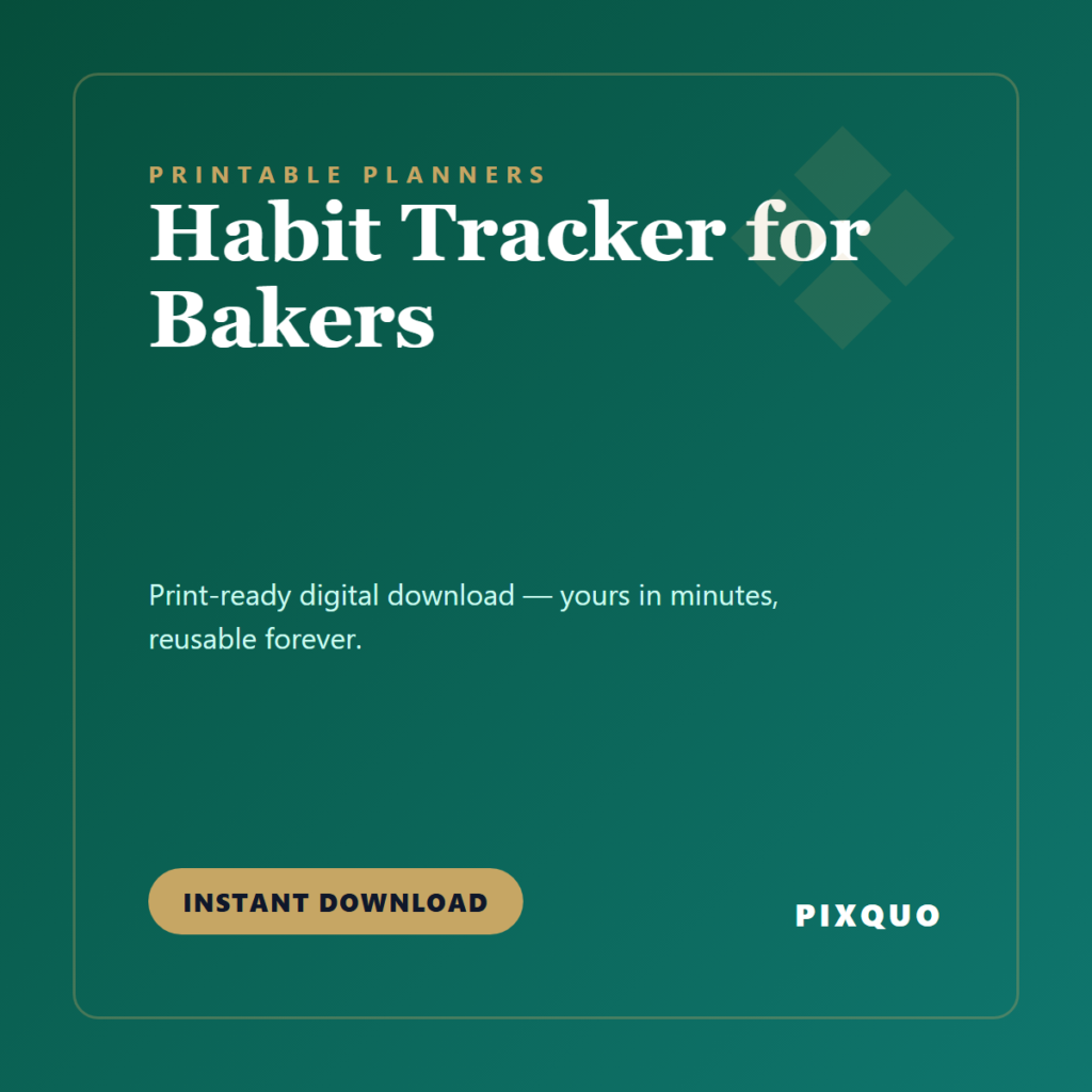 Habit Tracker for Bakers — printable digital download