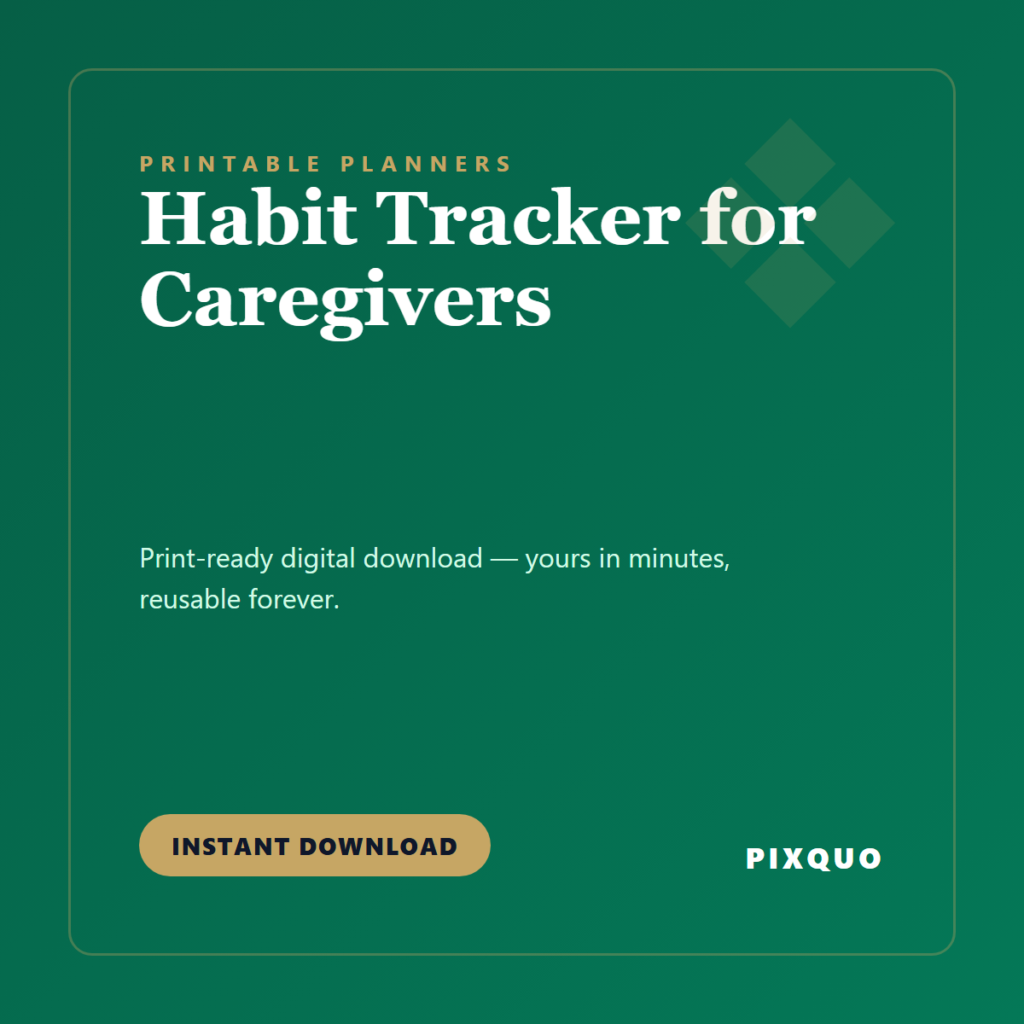 Habit Tracker for Caregivers — printable digital download