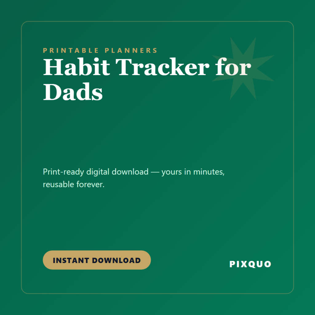 Habit Tracker for Dads — printable digital download