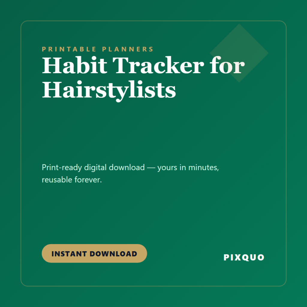 Habit Tracker for Hairstylists — printable digital download