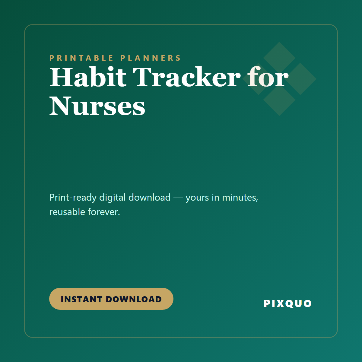Habit Tracker for Nurses — printable digital download