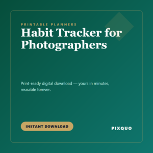 Habit Tracker for Photographers — printable digital download