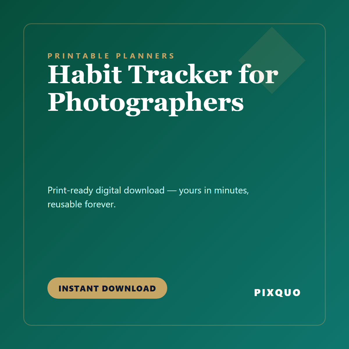 Habit Tracker for Photographers — printable digital download