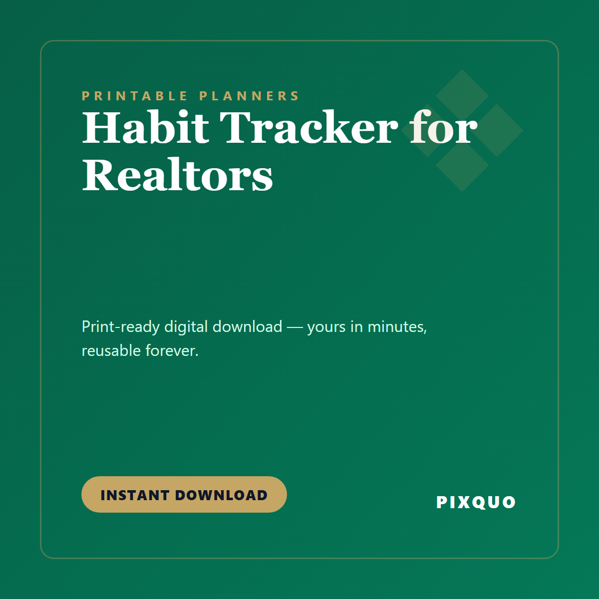 Habit Tracker for Realtors — printable digital download