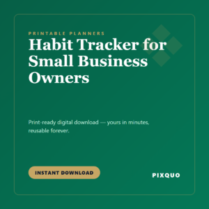 Habit Tracker for Small Business Owners — printable digital download