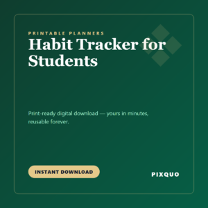 Habit Tracker for Students — printable digital download
