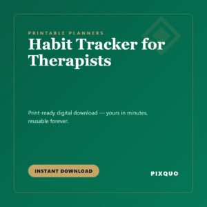 Habit Tracker for Therapists — printable digital download