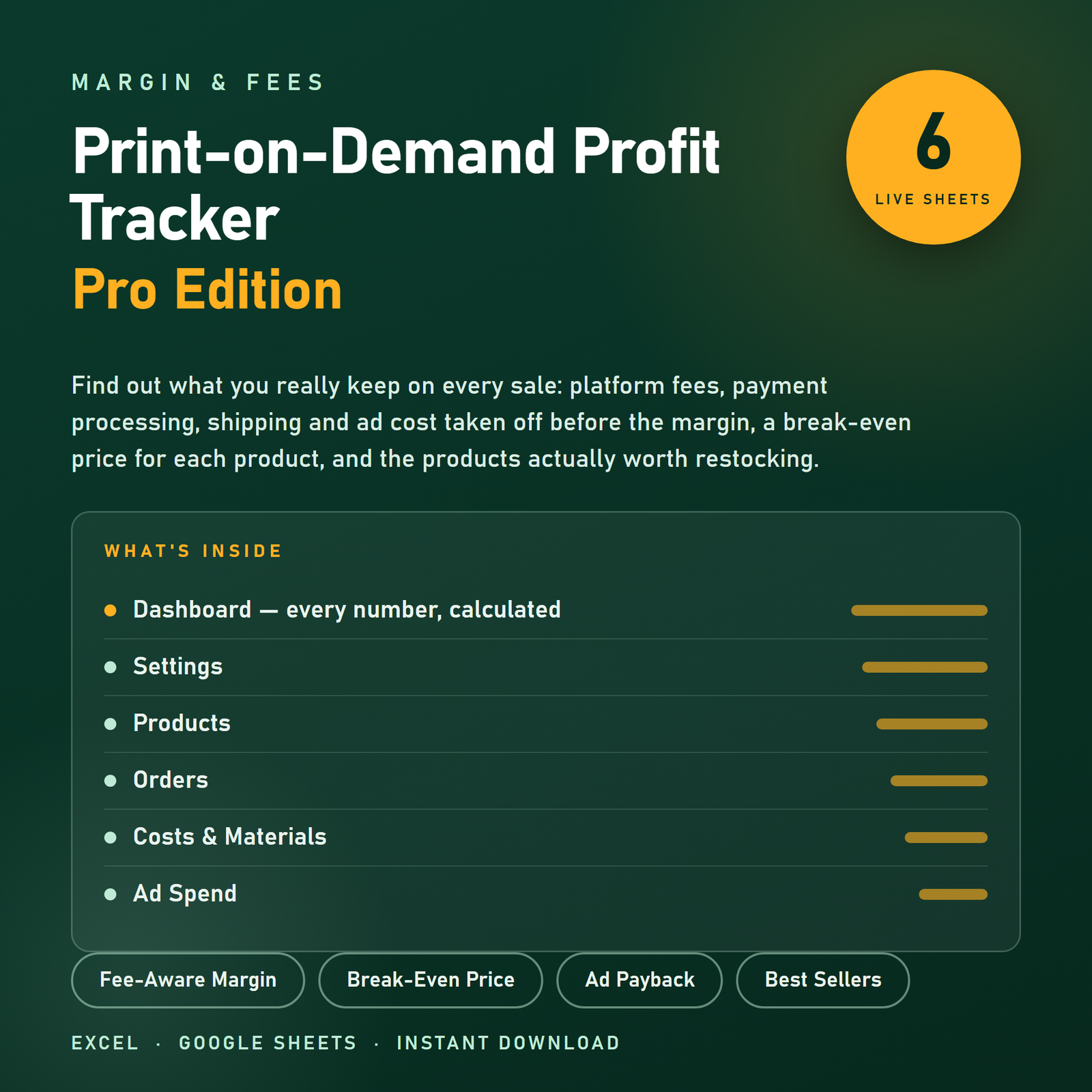 Print-on-Demand Profit Tracker preview