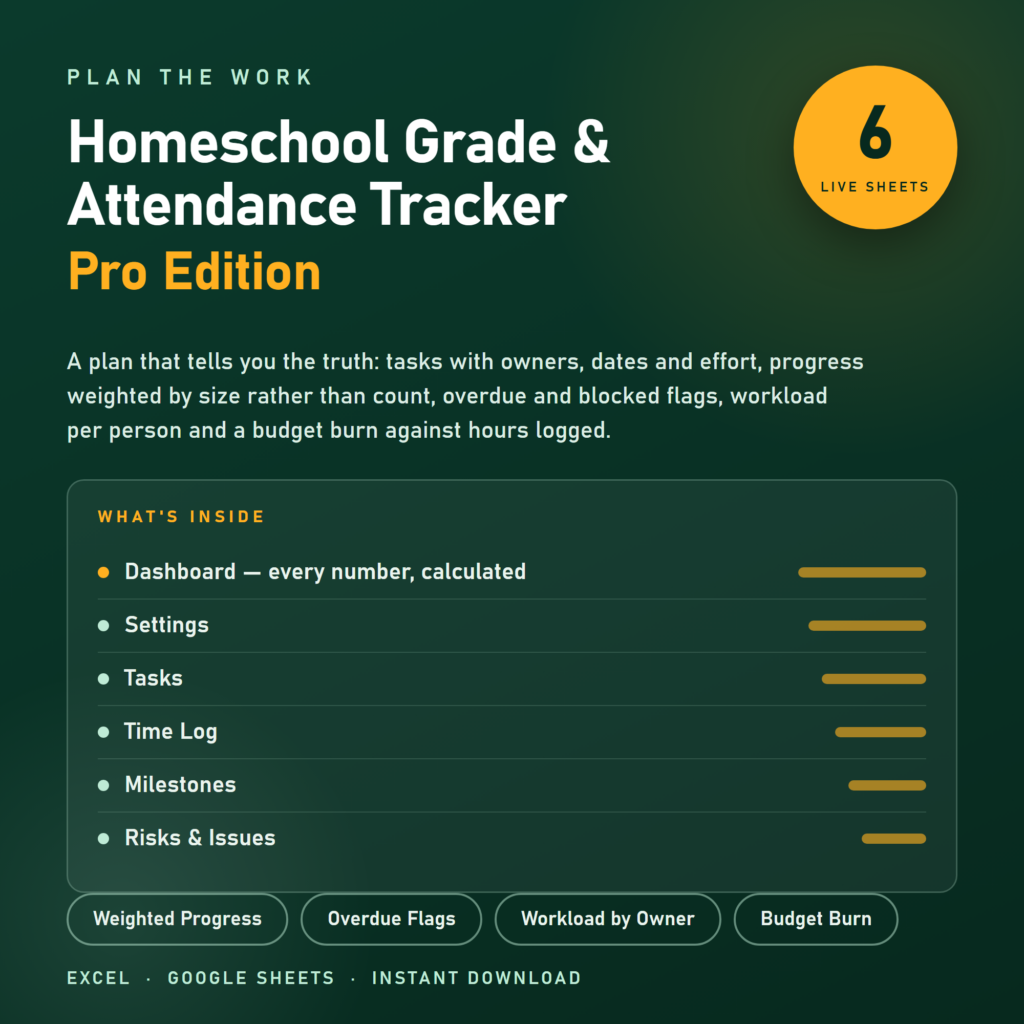 Homeschool Grade & Attendance Tracker preview