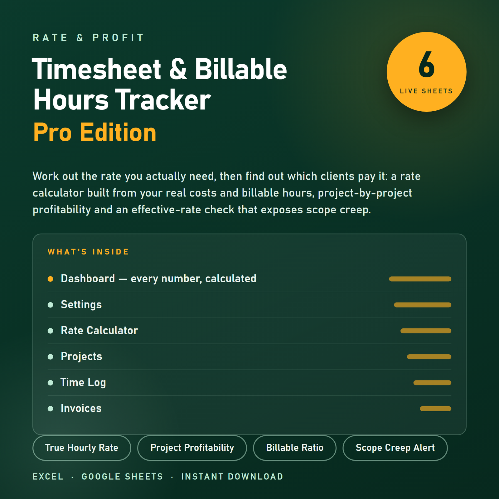 Timesheet & Billable Hours Tracker preview