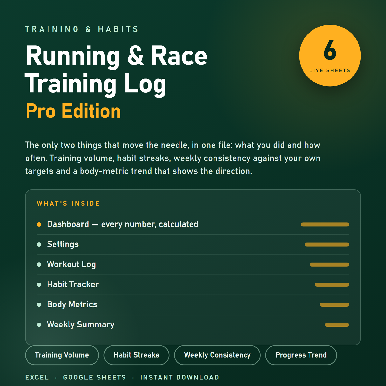Running & Race Training Log preview
