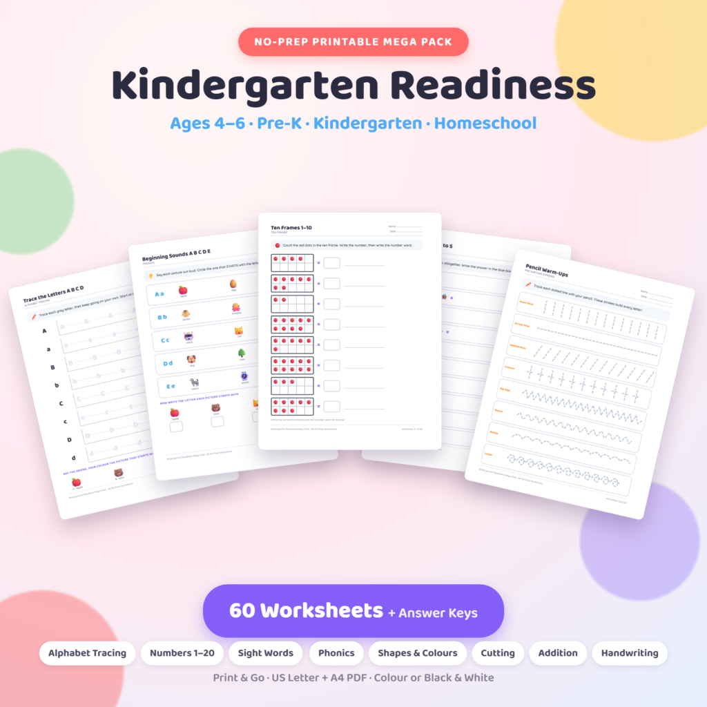Kindergarten readiness mega pack hero