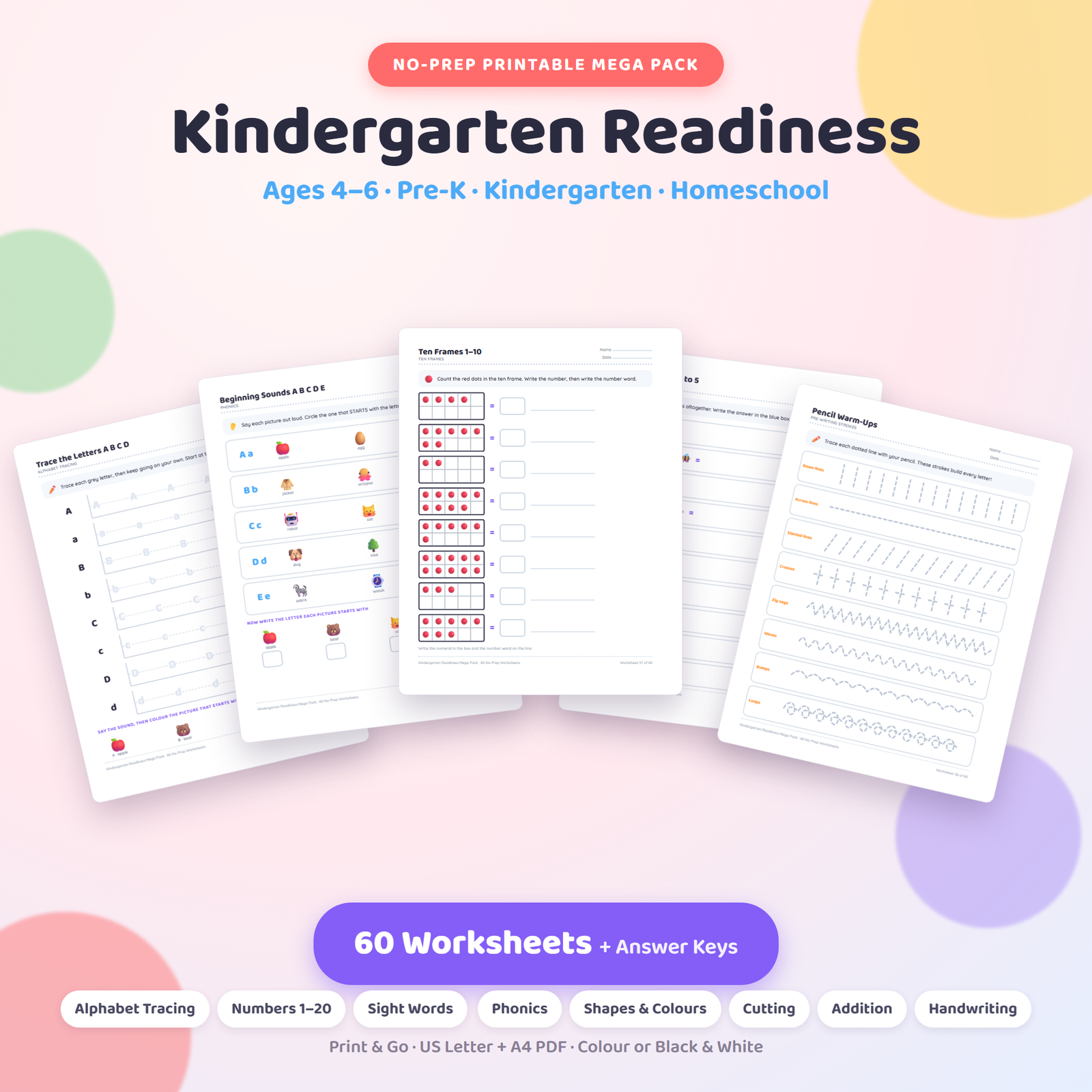 Kindergarten readiness mega pack hero