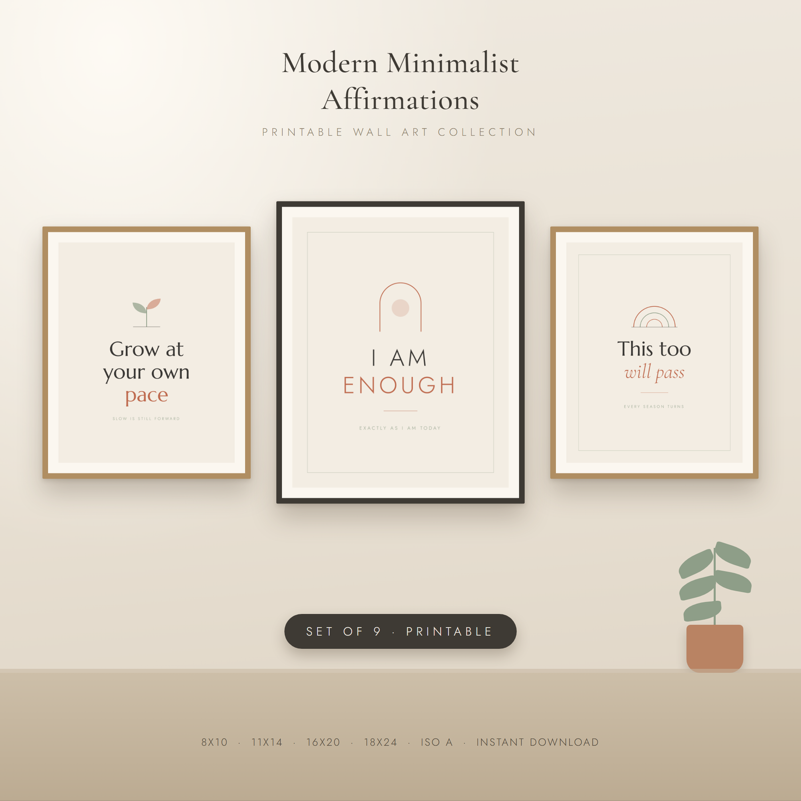 Minimalist affirmation wall art hero