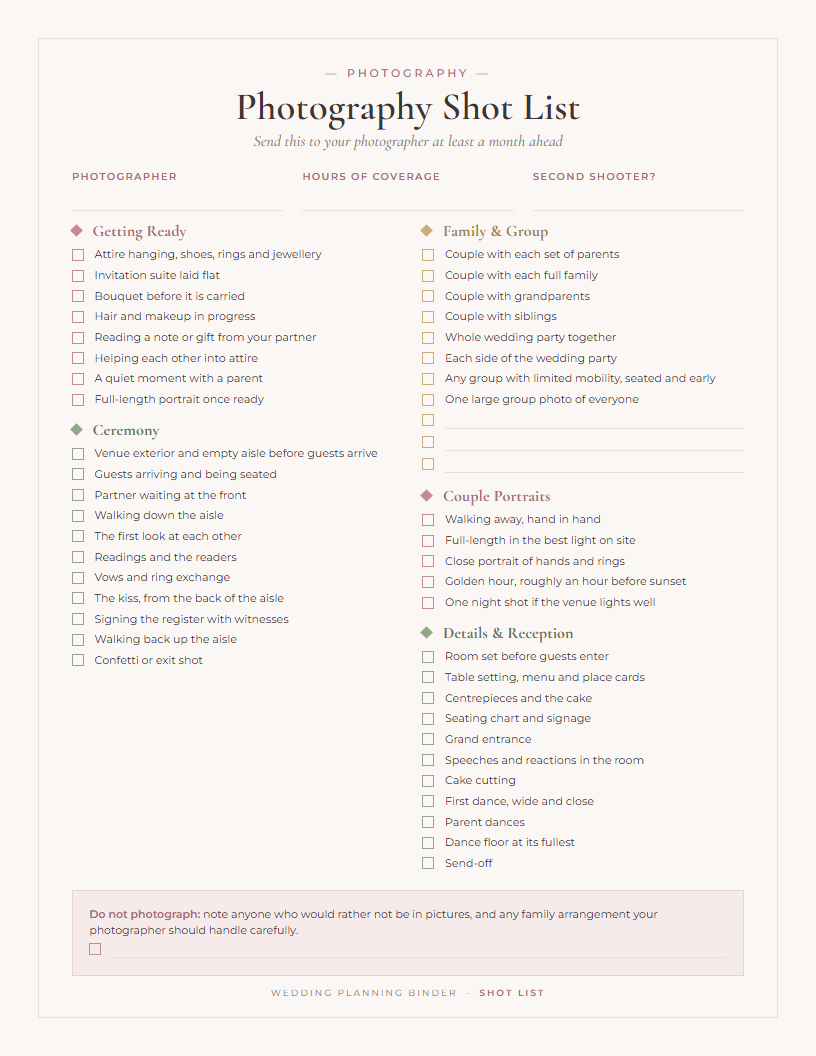 Prev 25 photography shot list