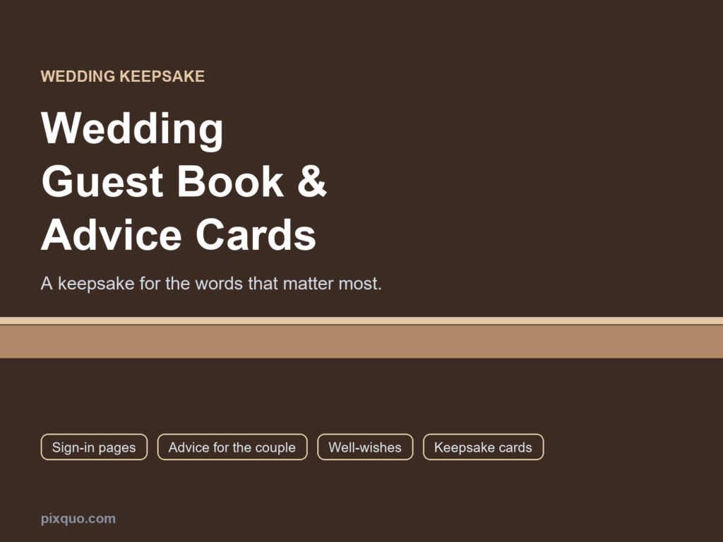 Wedding guest book advice cards hero