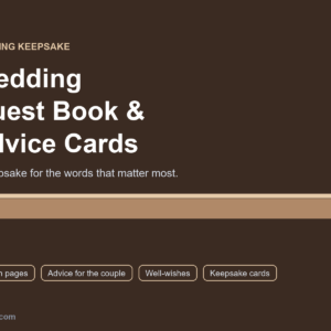 Wedding guest book advice cards hero